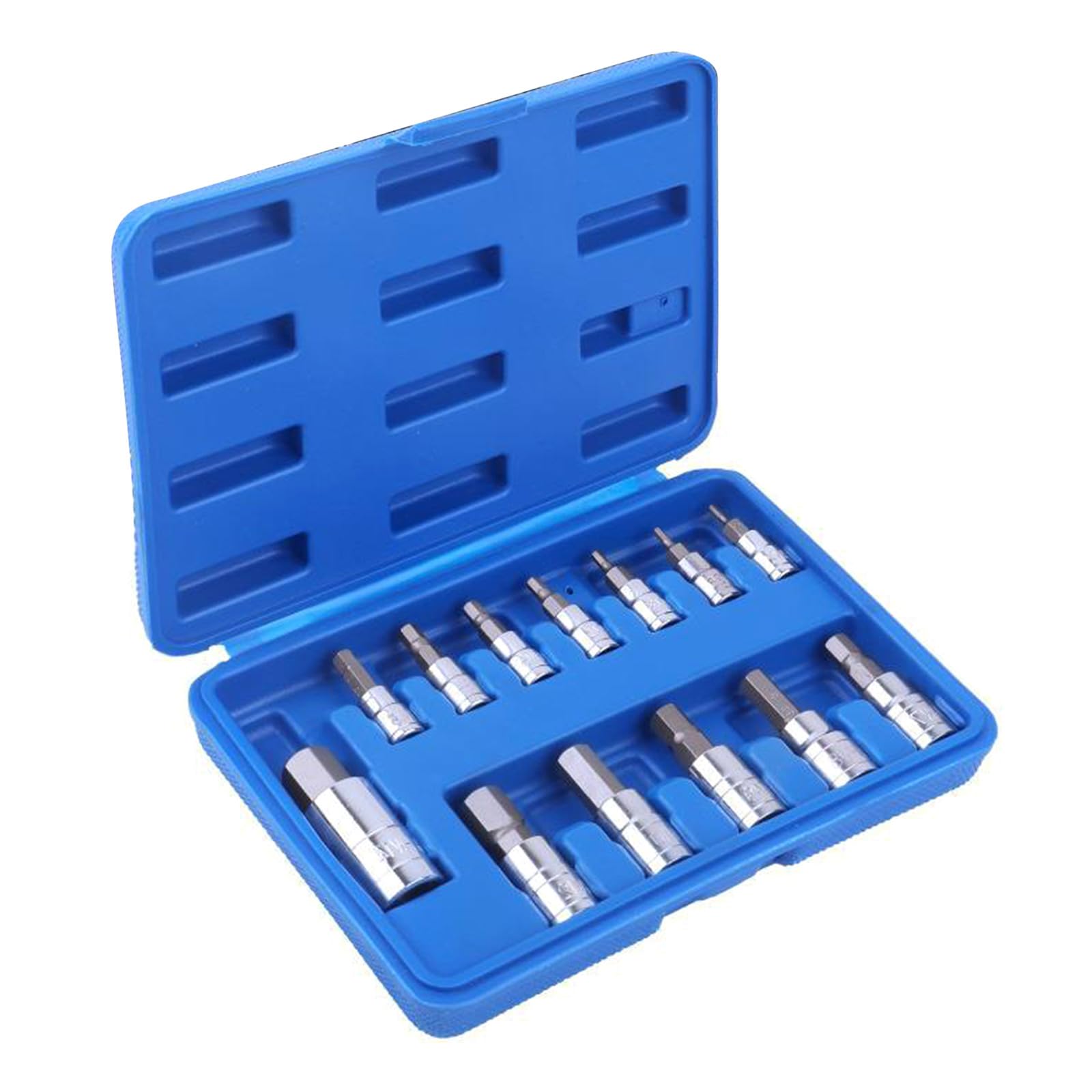 Apglsxy 13Pcs Allen Head Hexagon Socket Set Hexagon Bit Socket Kits Allen Bit Set, Metric 2-14Mm