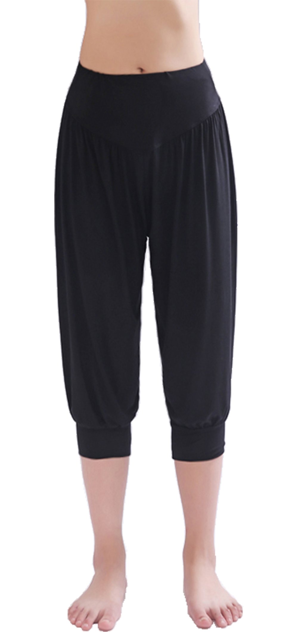 Hoerev Super Mou Modal Spandex Harem Yoga Pilates Femmes Capri Pantalon