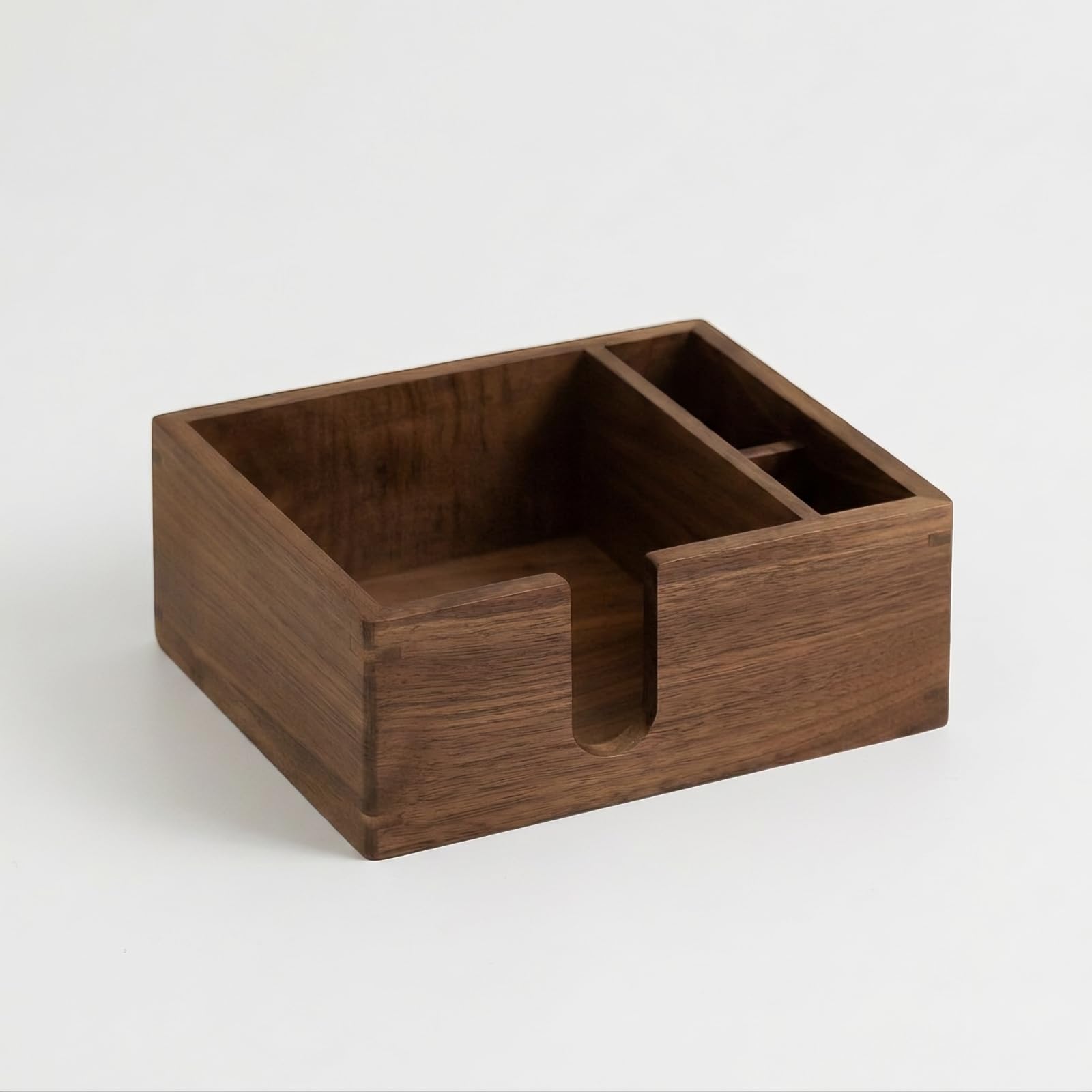 Organizador con Compartimentos Morno Compacto, Servilletero con Divisiones, Multifunción, Organizador, para Comedor, Oficina, Baño, Negro