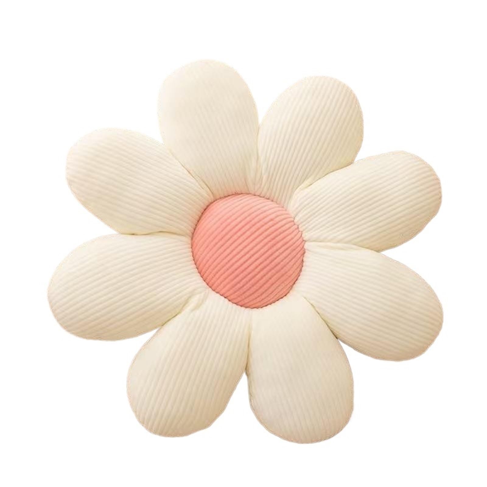 GIJMZY Sunflower Pillow, Daisy Seat Cushion, Flower Mat, Office(White)
