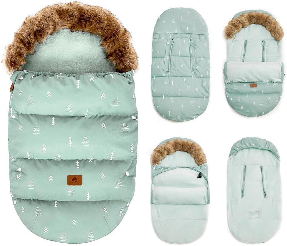 HOUSBAY Baby Stroller Bunting Bags Stroller Footmuff Universal Sleeping Bag Winter Outdoor Hooded Bunting Bag Windproof and Water-Resistant Suitable Below 5 ℃