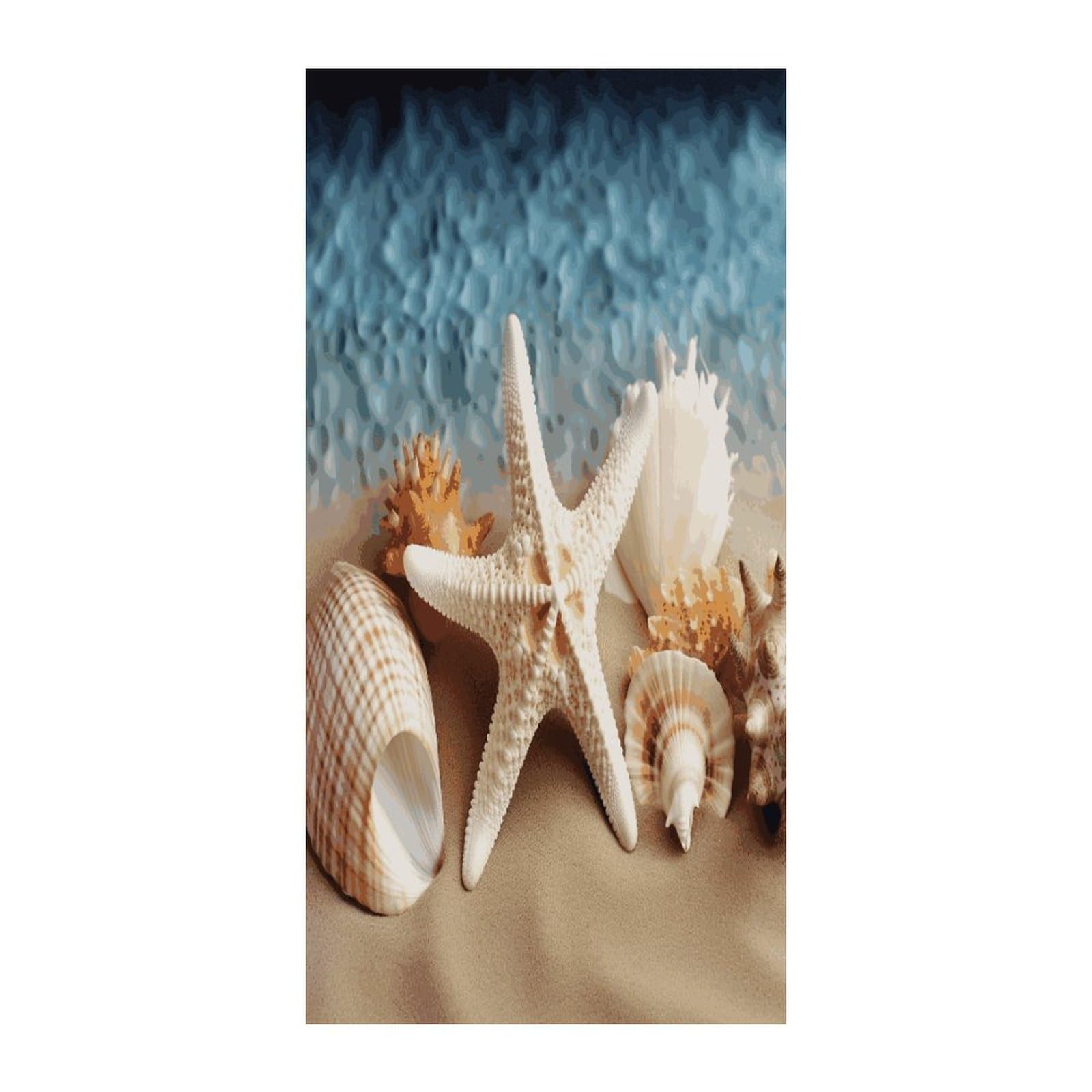 Adfgyerh Style Starfish Coral And Seashell Curtains，Polyester Blackout Extra Wide，Door Curtain， 35.4X 70.9 Inch For Temporary Room Dividers Bedroom Living Room，Room Darkening Curtains ，For Doorway Privacy For Wall