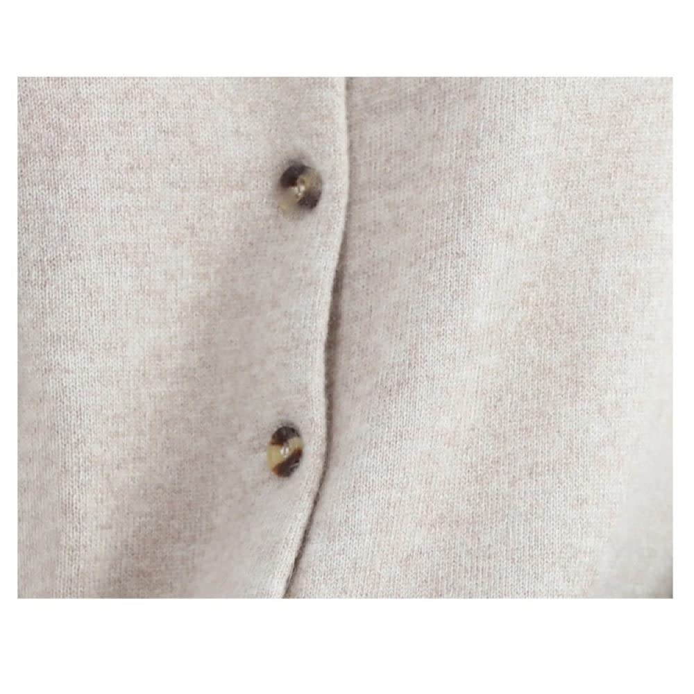 EIBA Cardigan Mujer Cárdigans De Punto para Mujer Moda Liso Gris Claro Cuello Botón De Solapa Suéteres Delanteros Abiertos Cárdigan Otoño Invierno Suave Y Acogedor Abrigo De Punto Básico Abrigo