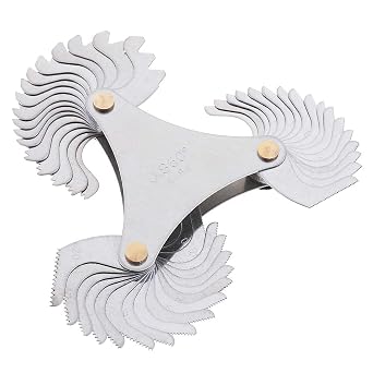 ChgImposs Imperial America SAE Screw Thread Pitch Gauge, Stainless Steel US Specification 60Thread Gauges Measuring Tool with Blades Range 4-84 for Industrial Measurement -51Pcs