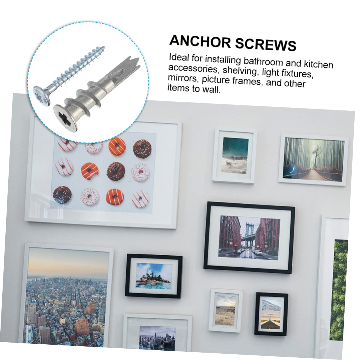 LIFKOME 200pcs Wall Anchors Metal Self-Drill Plasterboard Fixings Screw Kit Easy Install for Shelves Mirrors