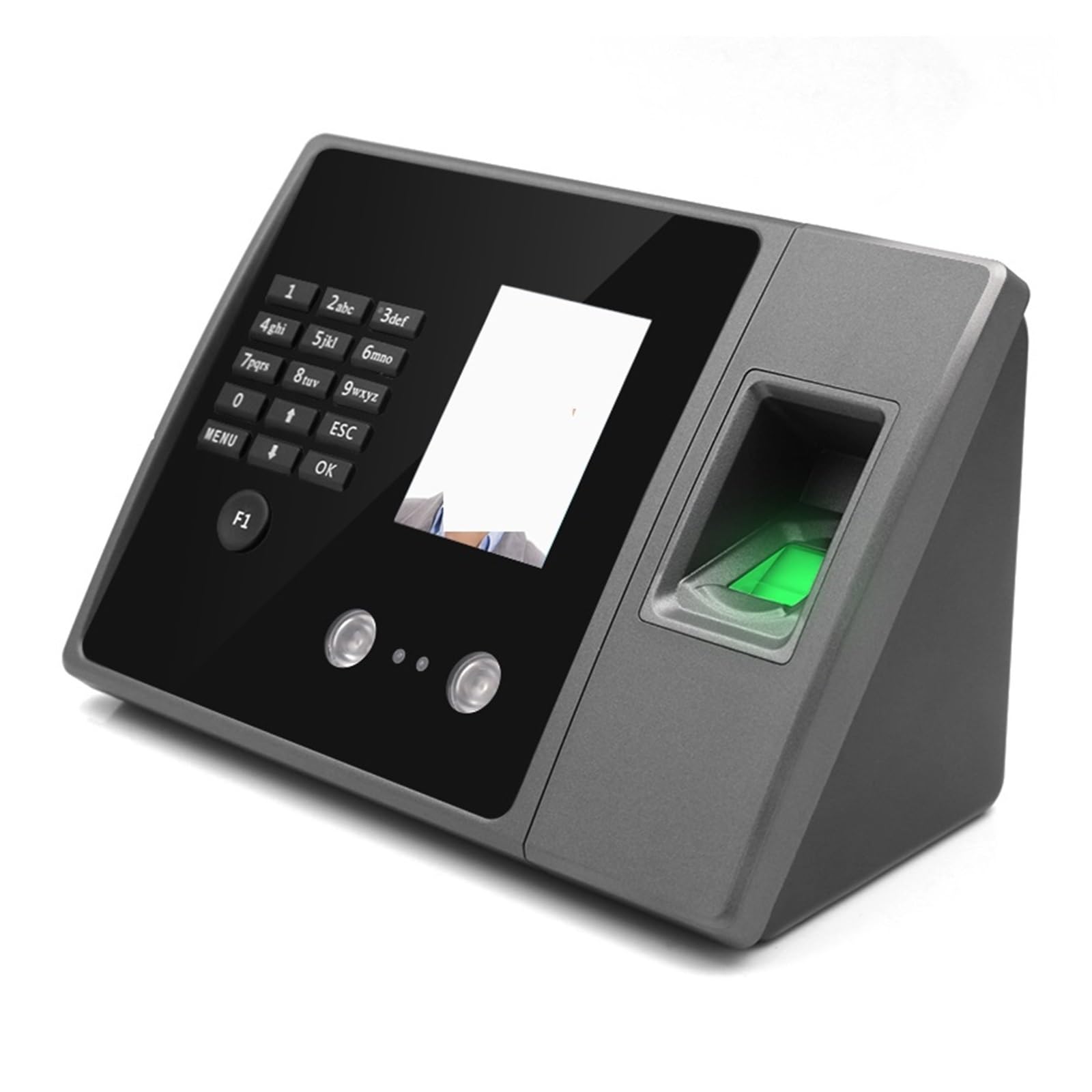 Reloj de control asistencia, máquina, relojes for empleados pequeñas empresas con reconocimiento, escaneo huellas dactilares y contraseña, tiempo oficina para empleados