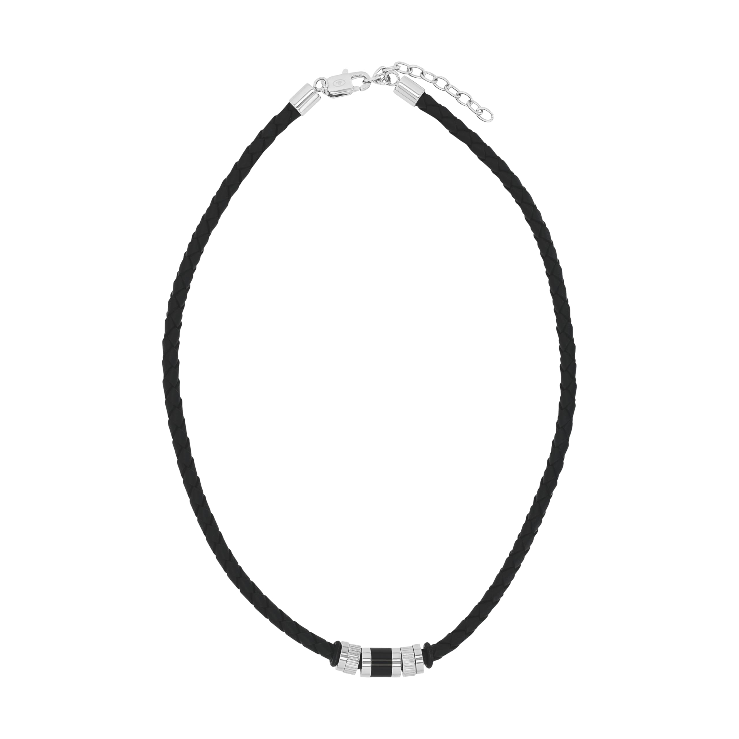 Tom Tailor Kette mit Anhänger für Herren, Edelstahl und Kautschuk und Leder, 47+5 cm, braun, Geschenkidee, Halsschmuck, Herrenschmuck, 2100702