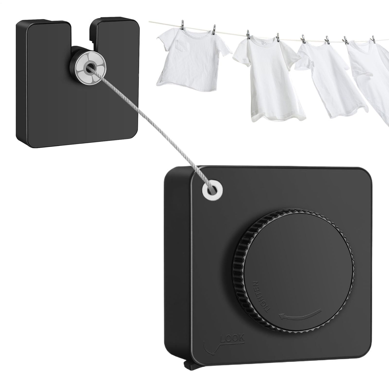 Corde à linge rétractable en acier inoxydable anti-nœud