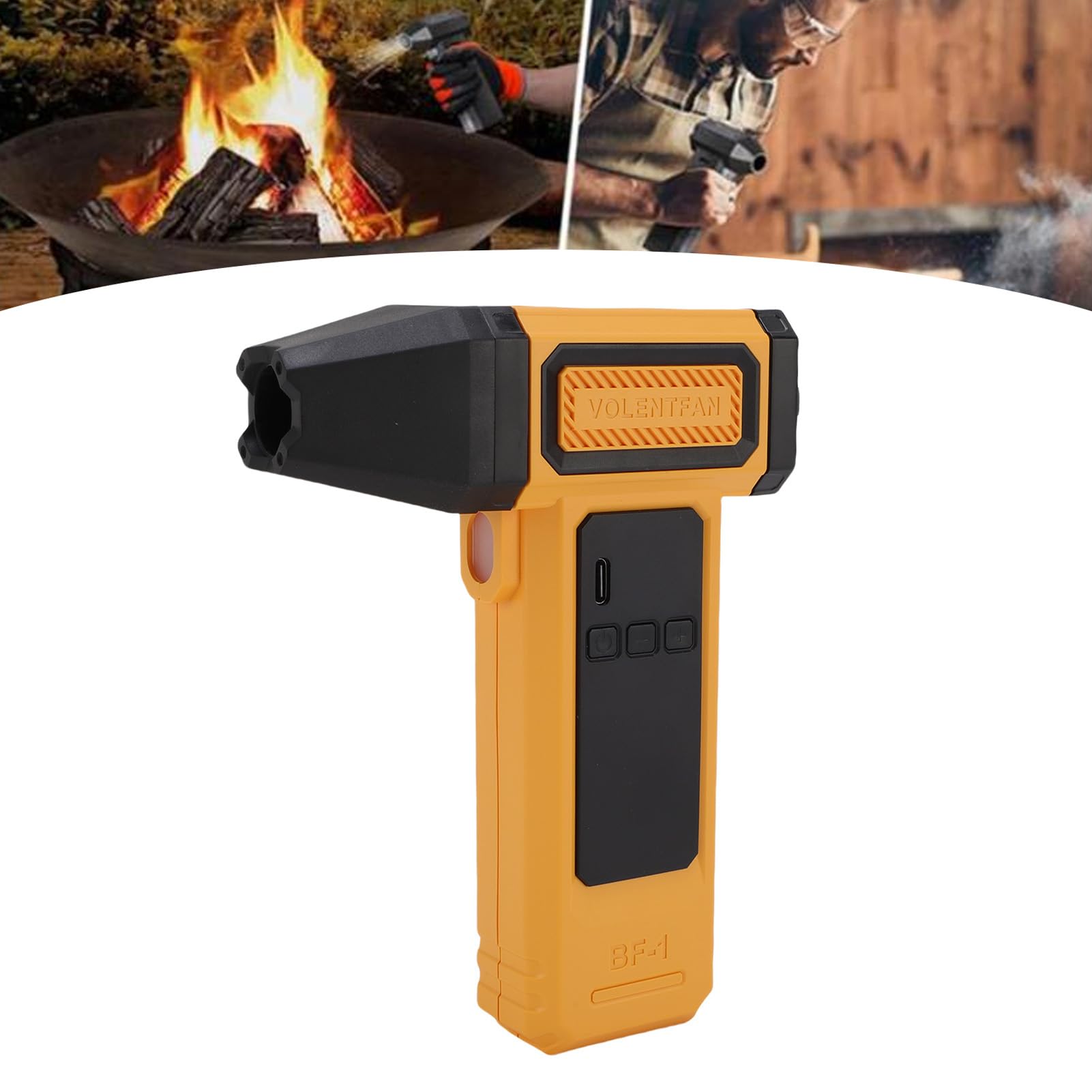 BRRNOO Soufflette Compressée Polyvalente 9 Vitesses, Écran LED, (YELLOW)