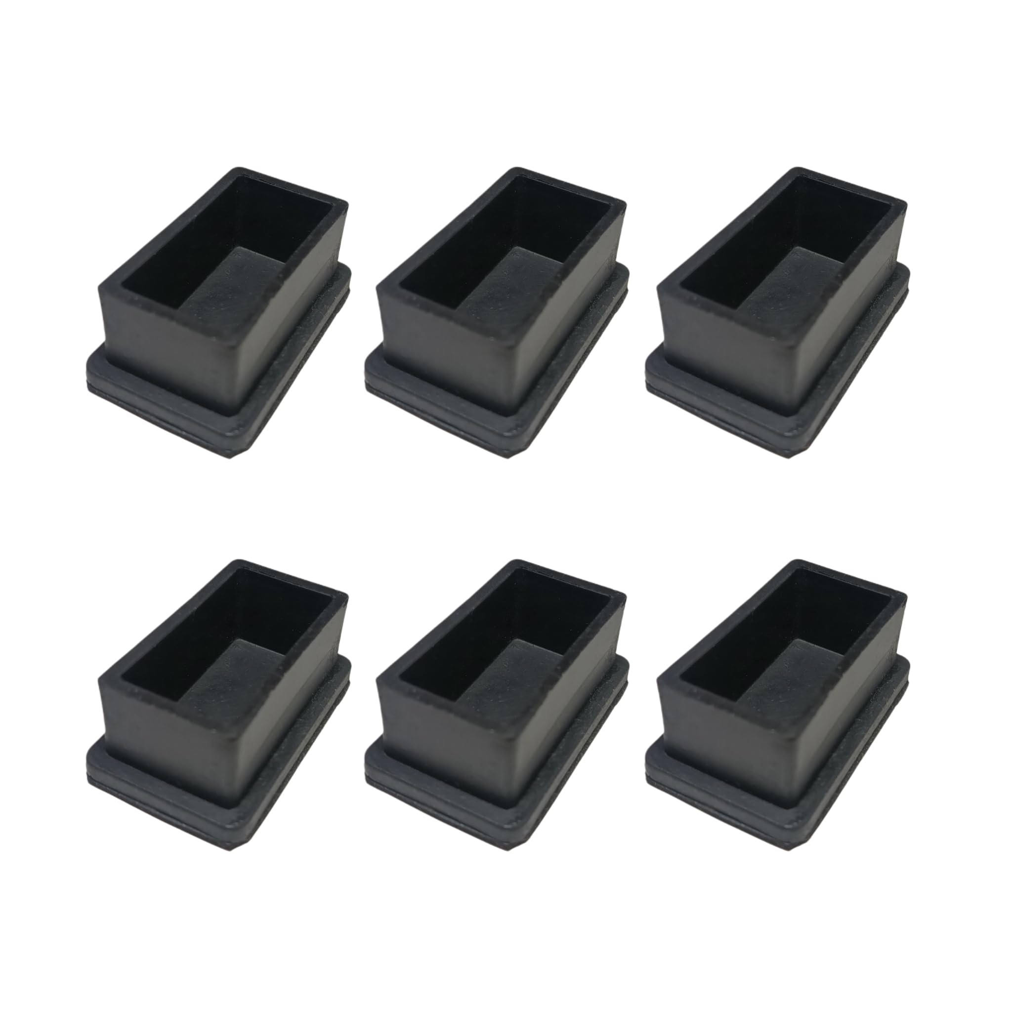 DEEPOOS 2 inch x 1 inch (50mm x 25mm) Rectangular Rubber Bush Or Cap for Furnirure Legs Black (Pack of 6)-image-22