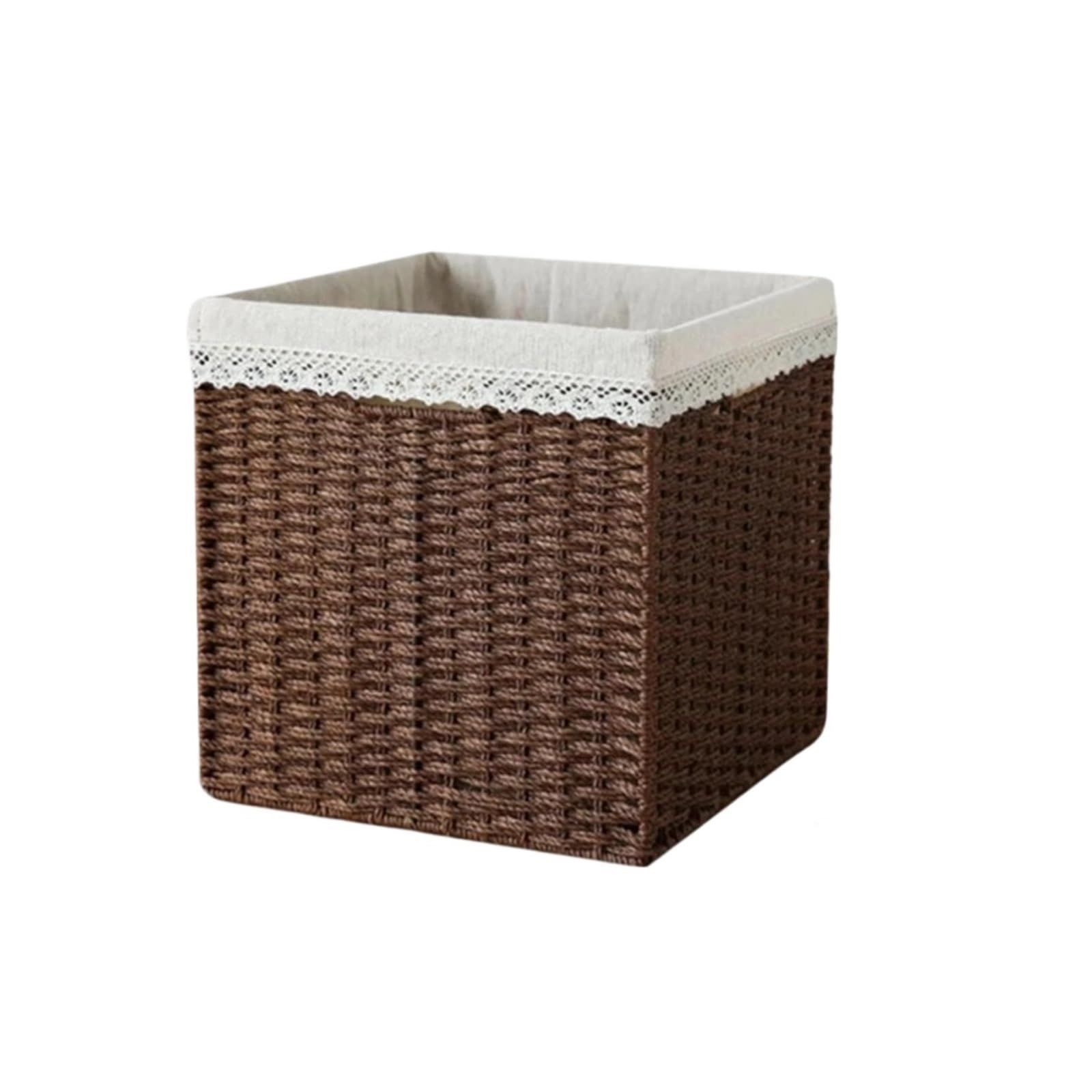 Picnic Basket Seaweed Wicker Sundries Toy Organizer Clothes Closet Dirty Storage Folding Rattan For Storage(M)