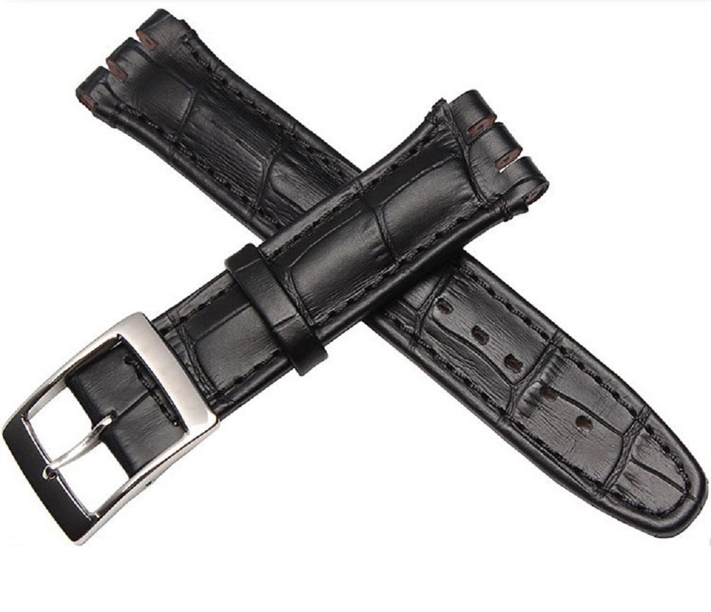 EwatchAccessories 17mm Genuine Leather Replacement Watch Band Strap Black Crocodile Style (B08DP4HZW6) Amazon Price History, Amazon Price Tracker