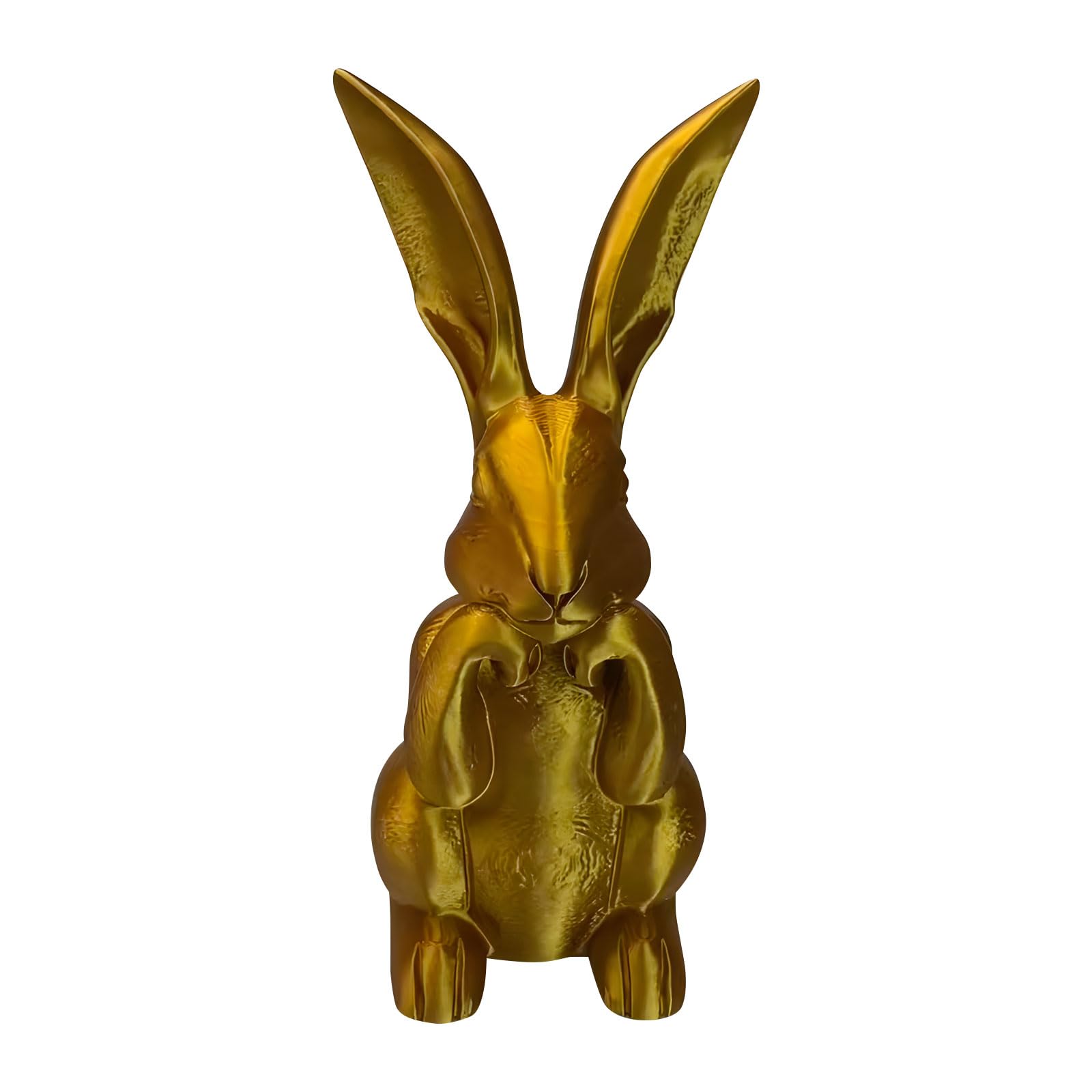 hogtnd Antique Gold Plated Rabbit Statue Vintage Easter Time Home Decoration Art Sculpture Elegant Lagomorph Figure