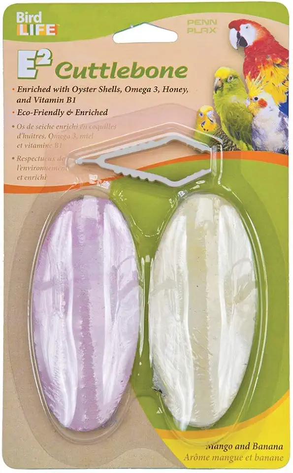 Penn Plax E2 Mango &amp; Banana Cuttlebones, Pack Of 2 Cuttlebones, BA656