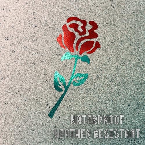 Image of High-Intensity Grade Reflective Rose Car Decal, Customizable, Multiple Colors and Size Options, Red, 3inches