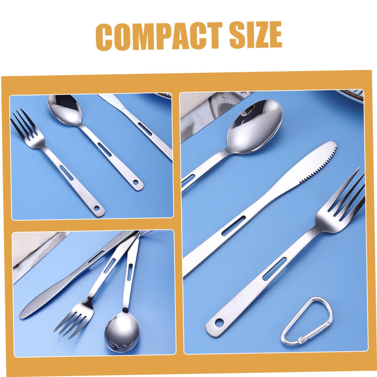 1 set Utensili Inossidabile Compatte per Viaggi e Outdoor Facili Trasportare e Riporre