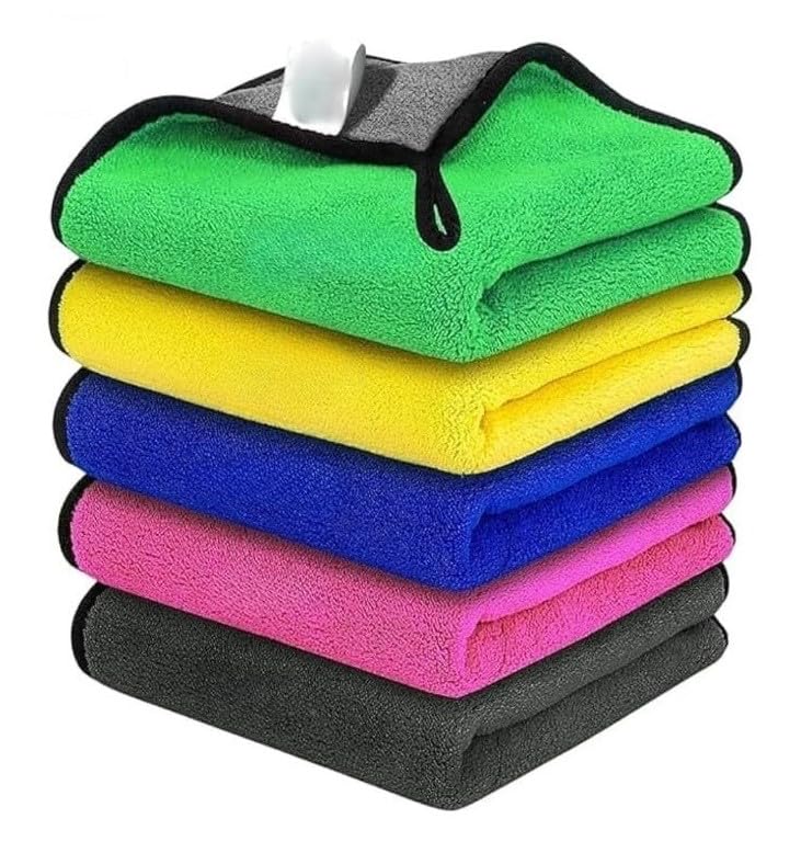 Microfiber Cloth - 4 pcs - 30x40 cms - 600 GSM Grey! Thick Lint & Streak-Free Multipurpose Cloths - Automotive Microfibre Towels for Car Bike Cleaning Polishing Washing & Detailing.-image-15