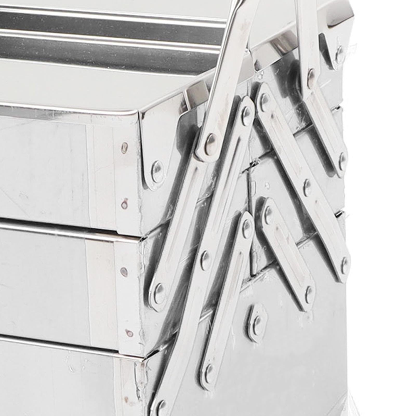 Cuifati Cantilever Tool Box, Cassetta Portautensili in Acciaio Inox 3 (420) | Scatola portautensili pieghevole in metallo, organizer portatile per la manutenzione automatica, con design antiruggine per