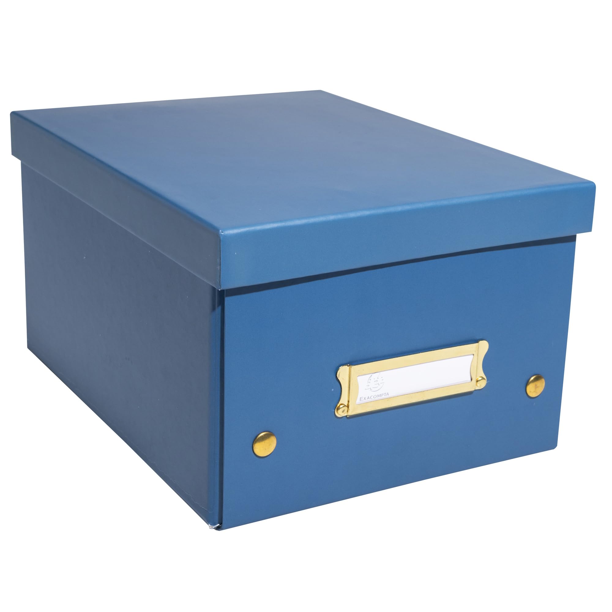 Exacompta - Rif. 62252E - Cartone da 5 scatole portaoggetti Neo Deco - consegnate piatte - facili da montare grazie ai bottoni automatici - formato A5 - dimensioni 20 x 26 x 15 cm - colore blu