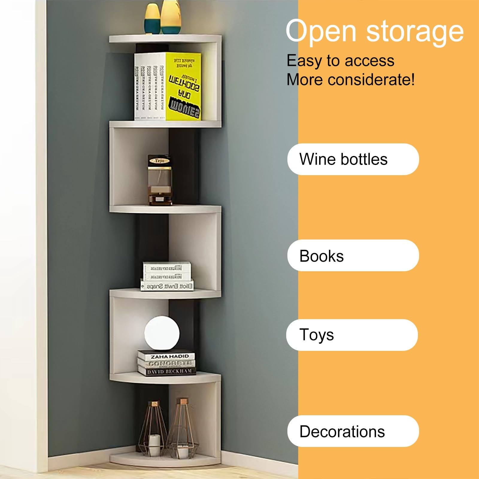 Amazon.co.jp: ブックシェルフ コーナーシェルフオーガナイザー 狭い