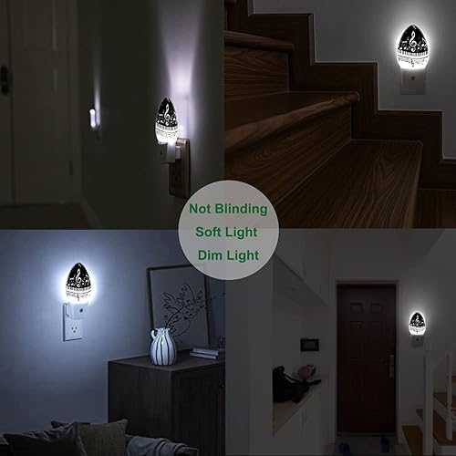 Miniatura 6 de Swono Luz nocturna enchufable con teclas de piano con notas musicales, luces nocturnas enchufables a la pared con sensores de luz de encendido
