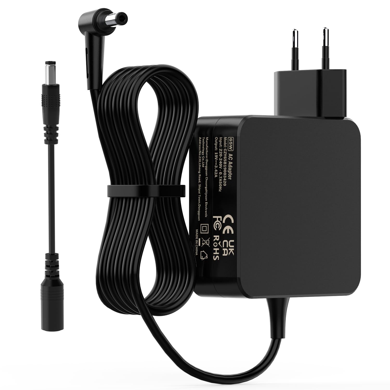 65W Caricatore Alimentatore Compatibile con Asus F550C F555L F554L F552C F550L F751L X550C X551C X552C X554L K550C AD887020 ADP-65DW C PA-1650-78 EXA1208EH Caricabatterie Adattatore