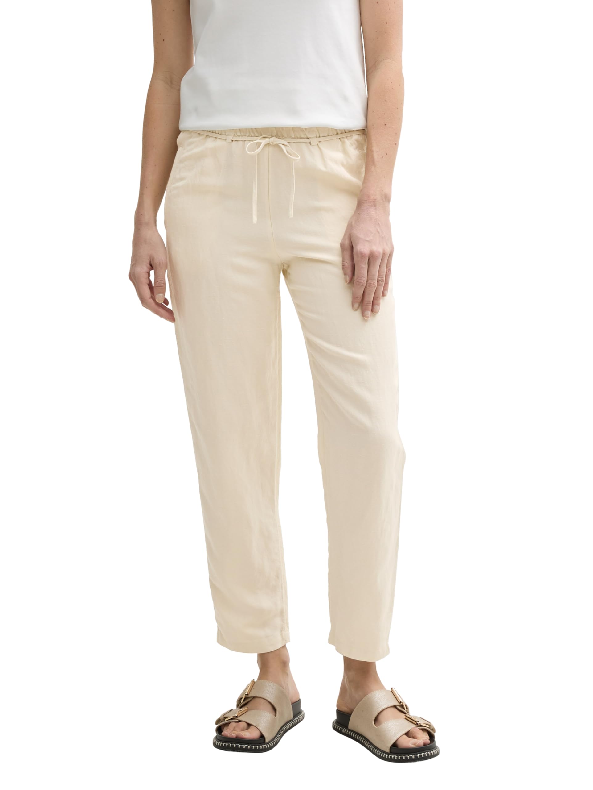 Tom Tailor Damen Loose Slim Hose mit Leinenanteil