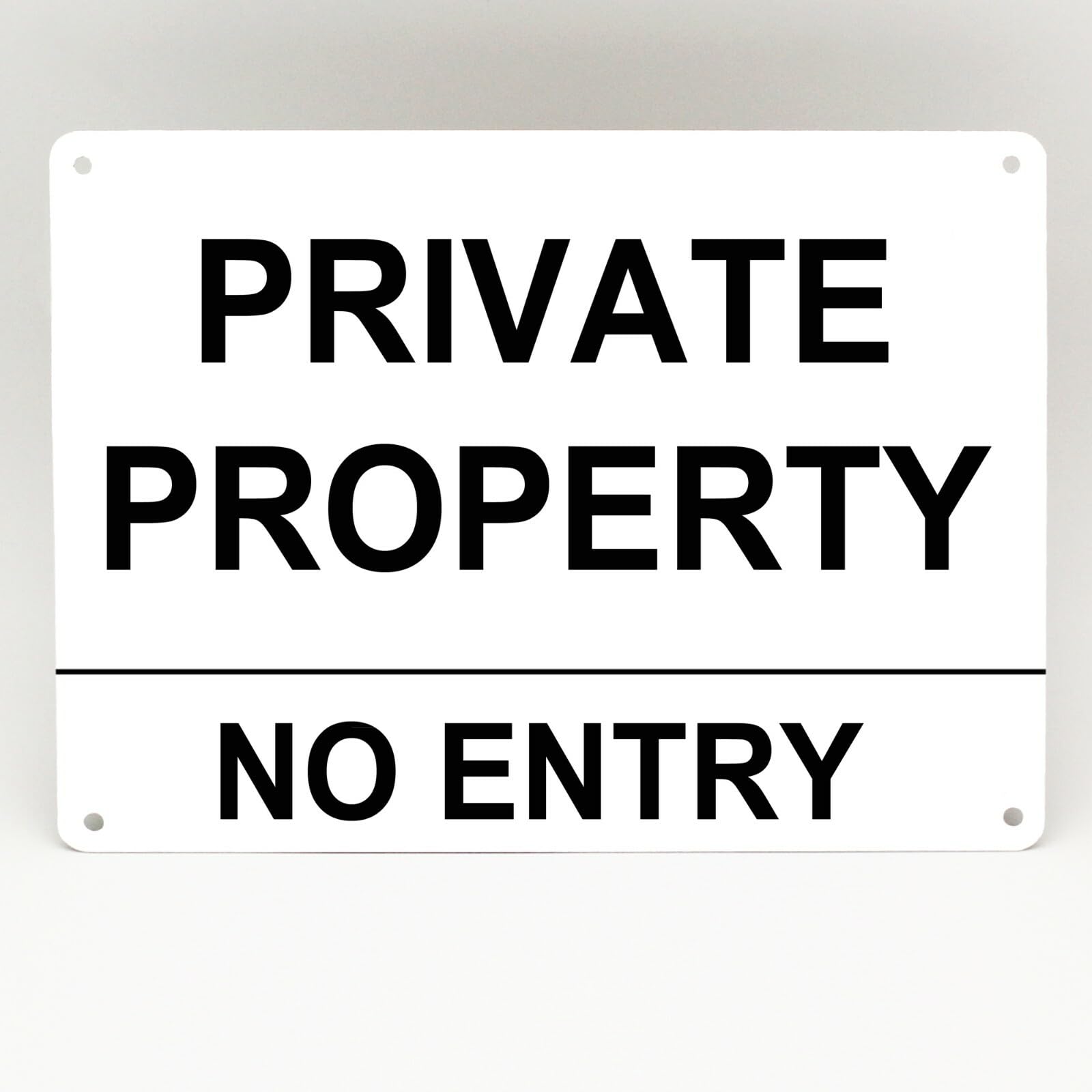 Yelaceccb New Metal Street Sign Private Property Sign Metal No Entry Clear Driveway Reserved No Residents White 8X12 Inches