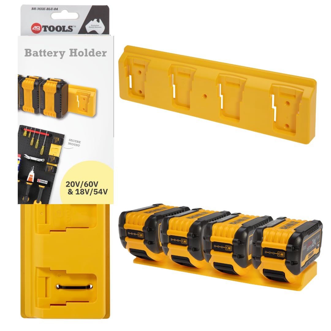 48 Tools - Battery Holder for DeWalt FLEXVOLT Batteries | 20V/60V | Wall Mount | Battery Storage for Truck, Trailer, Van, Workshop, Shelf, Toolbox