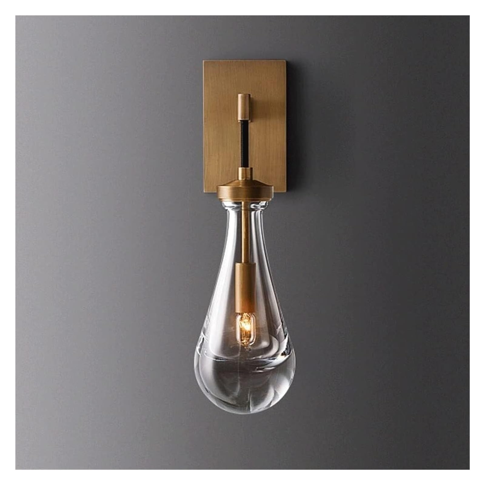 ZXTIIEUF Postmodern Restaurant bar Wall Lamp Copper Water Drop Light Bedroom Simple Crystal Staircase Sconce for Bedside Living Room Study Corridor Entryway Mounted