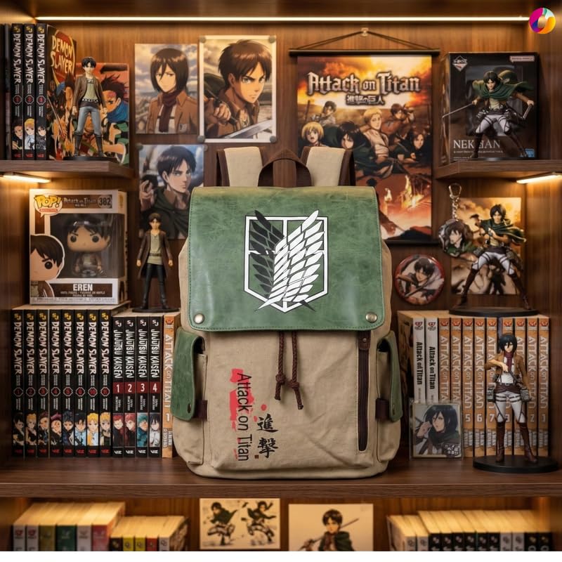 Image of Anime Inspired Backpack for Boys & Girls | Stylish Printed Casual School & College Bag | Canvas Laptop Backpack