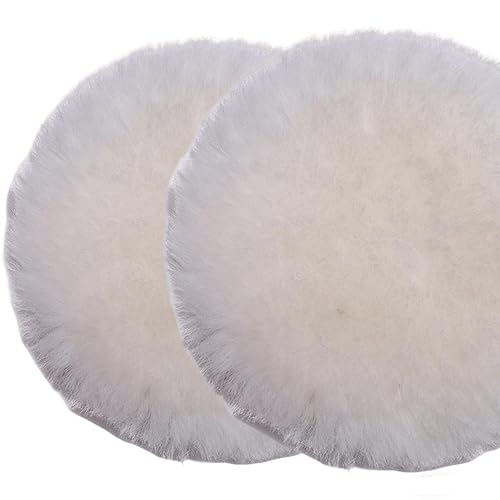 Okayda - Almohadillas para pulir de piel de oveja para pulir coches, barcos, pulidores, diseño de gancho y bucle, 34567 pulgadas.