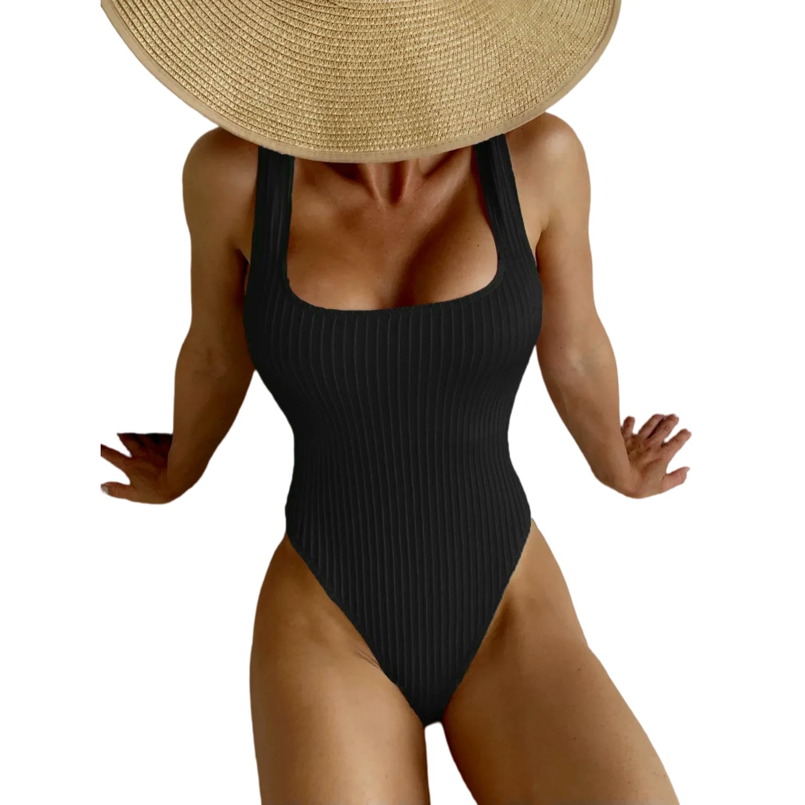 Costume Intero in Poliammide con Scollo Quadrato | Costume da bagno intero da donna con scollo quadrato