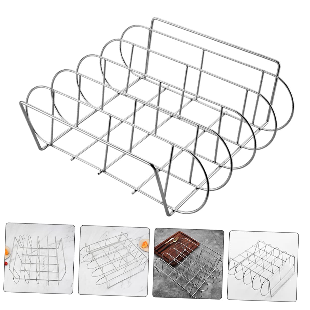 BESPORTBLE Supporto per Barbecue in Metallo Griglia per Bistecche e Costine per Grigliate all’Aperto in Acciaio Inox Resistente alle Alte Temperature Facile da Pulire per Campeggio Picnic