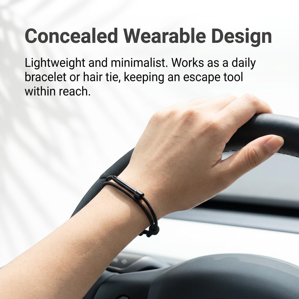 3pcs Car Window Breaker Bracelet, Emergency Vehicle Escape Tool with Tungsten Carbide Bead, Quick Release Elastic Safety Glass Shatter Wristband,Vehicle Emergency Rescue Wristbands