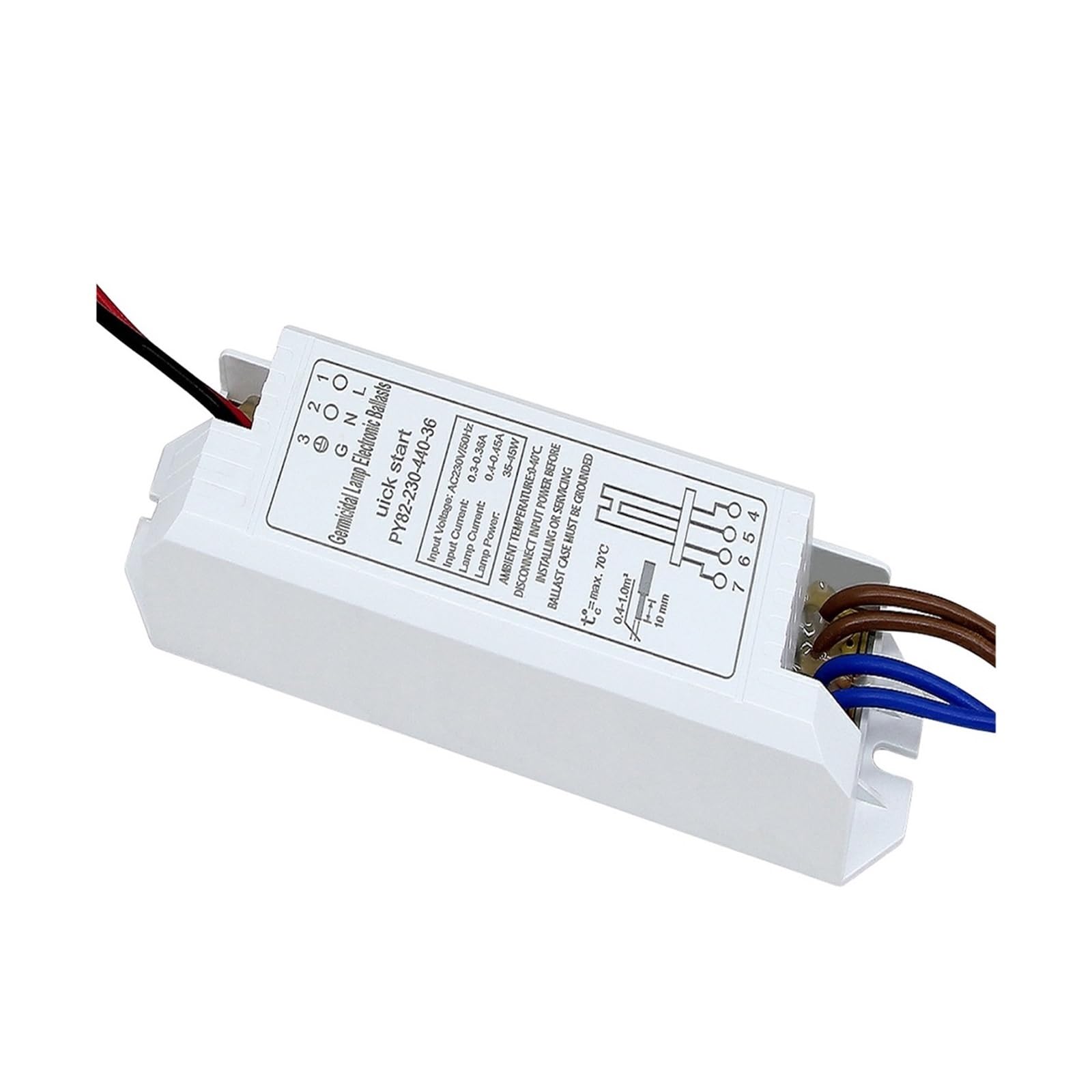 ZMZYELPECB Universal Electronic Ballasts For UV Lamp Tube 4-18W 24W 36W 55W Ultraviolet Germicidal Lamp UVC Sterilizing Lights AC220V(55W)