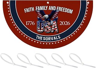 Personalized Faith Family Freedom Fan Flag USA 1776 2026 Eagle Bunting 3x6FT Patriotic Outdoor Banner with Grommets Garden Hanging Decor