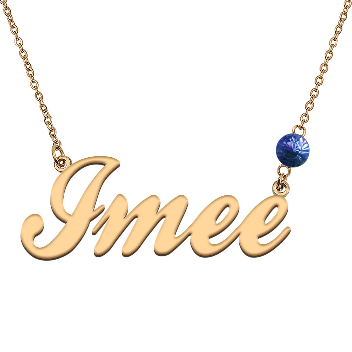HUAN XUNCustomized Custom Made Any Birthstone Name Necklace