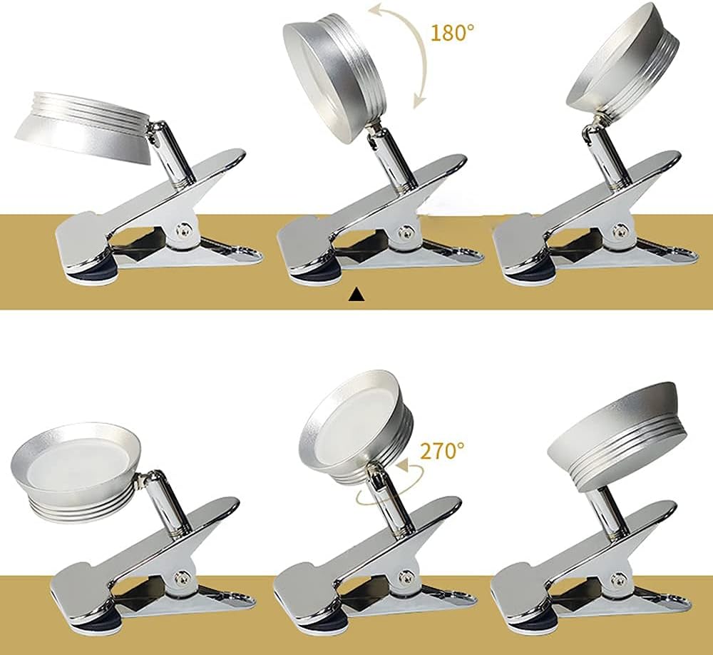 Modern Eye Protection lamp,USB LED Clip On Reading Light,Rotating Clip Desk Lamp Dimmable with 3 Color Mode 10 Brightness Level LED Clamp Bedside Lamps for Bedroom