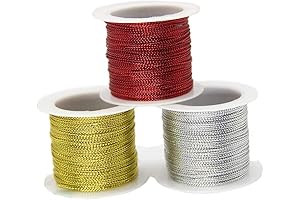 65.6 Ft per Roll Metallic Cord Ribbon Craft Non Stretch String
