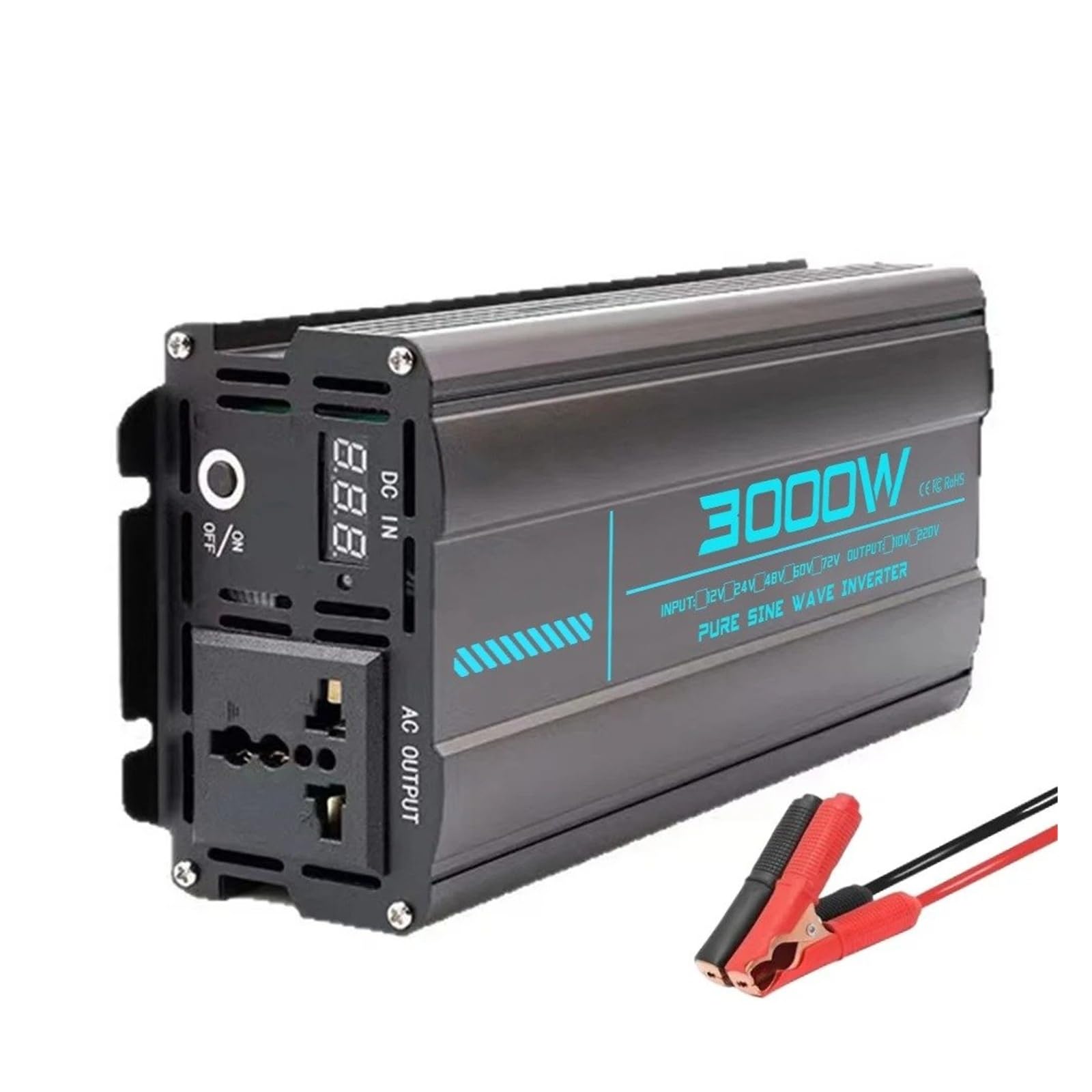 Onda Sinusoidale Pura DC 12v/24v/48v/60v/72v A AC 110v/220v 2000W 3000W Convertitore Per Auto Solar Power Inverter Onda Sinusoidale Inverter