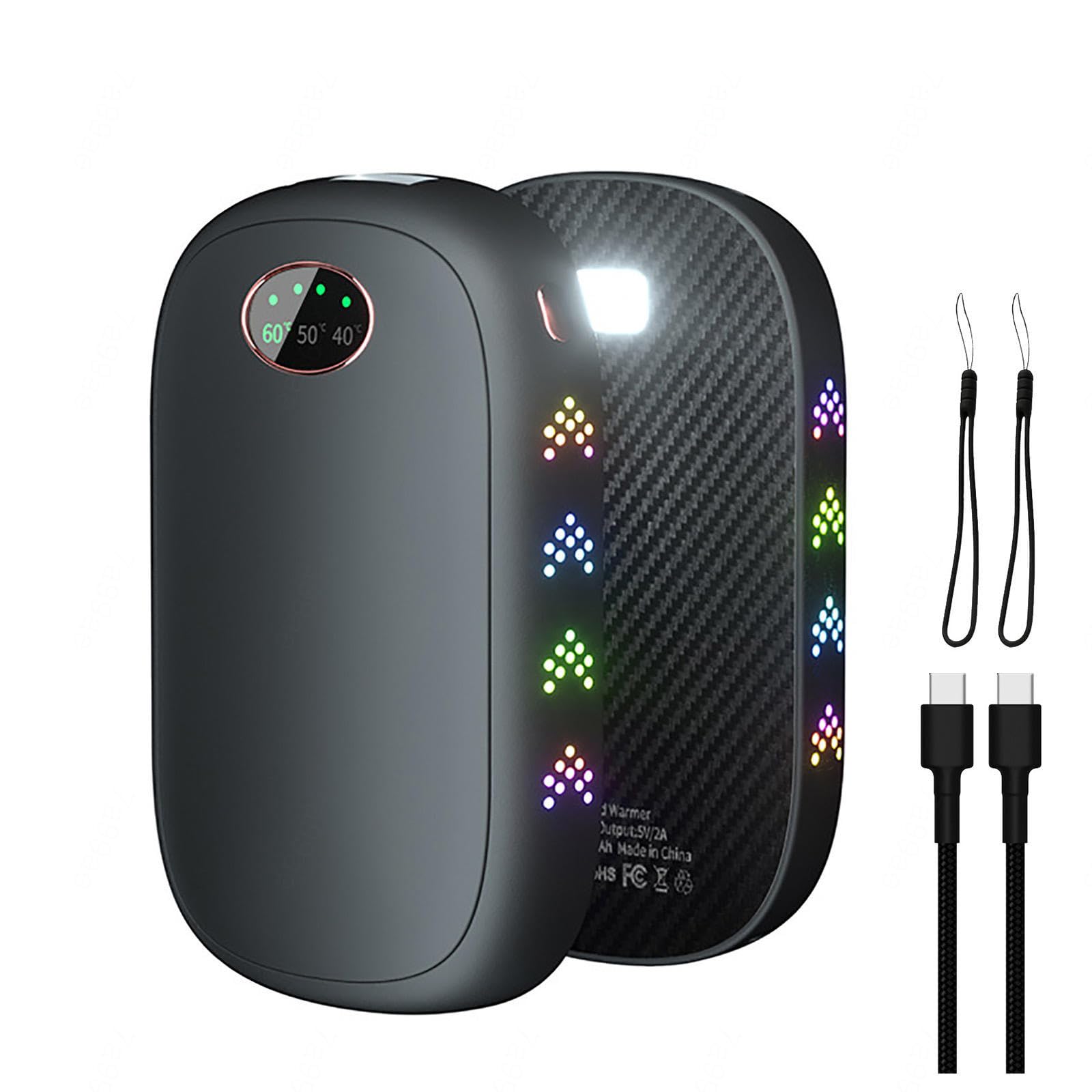 2 Confezioni di scaldamani riutilizzabili 10000 mAh, scaldamani Elettrico USB-C/10 Ore di Calore 3 Livelli di Calore Fino a 140 ℉ Regali Caldi all'aperto per Uomini Donne Bambini
