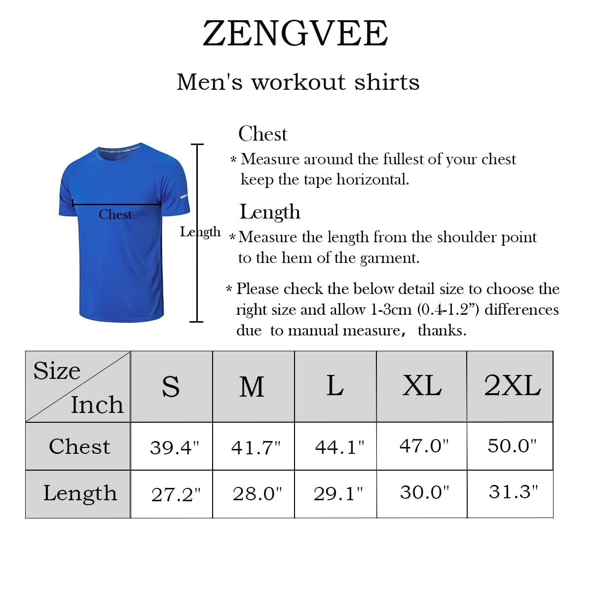ZENGVEE 3-pak sportowych t-shirtów męskich, do biegania z krótkim rękawem, szybkoschnący, oddychający, sportowy, czarny, szary, granatowy, 3XL