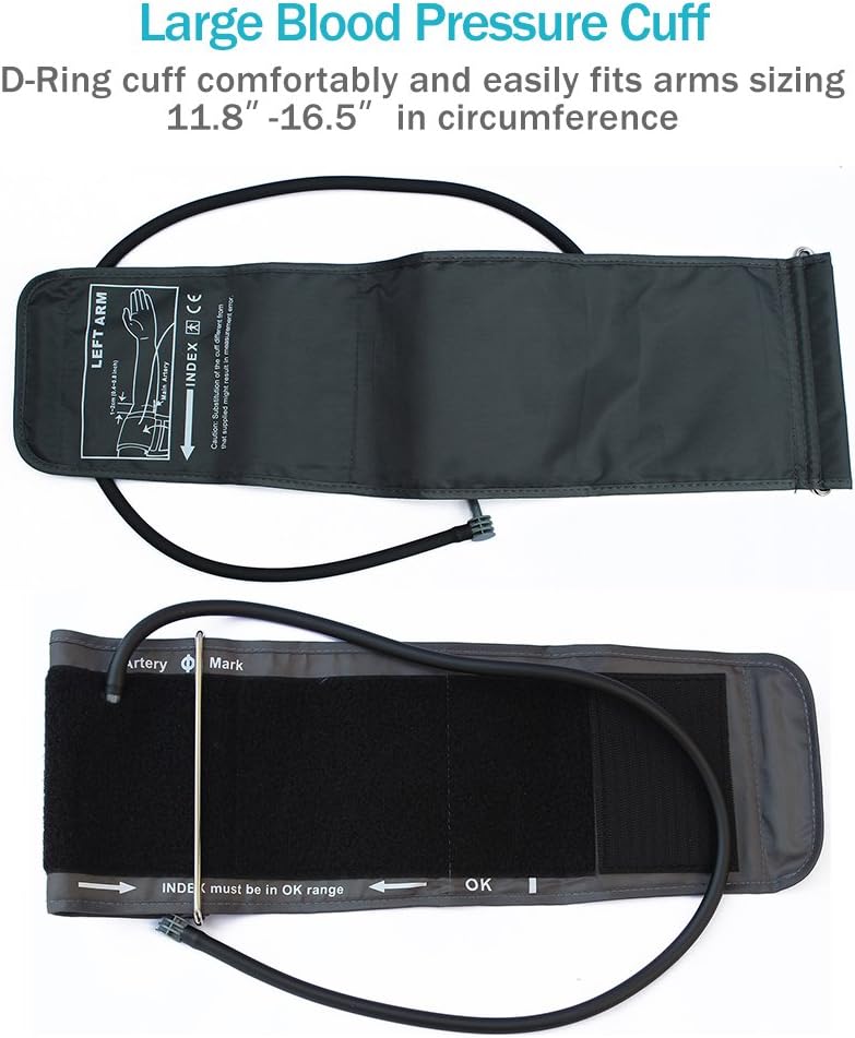 Diagram showing correct placement of the blood pressure cuff on the upper arm