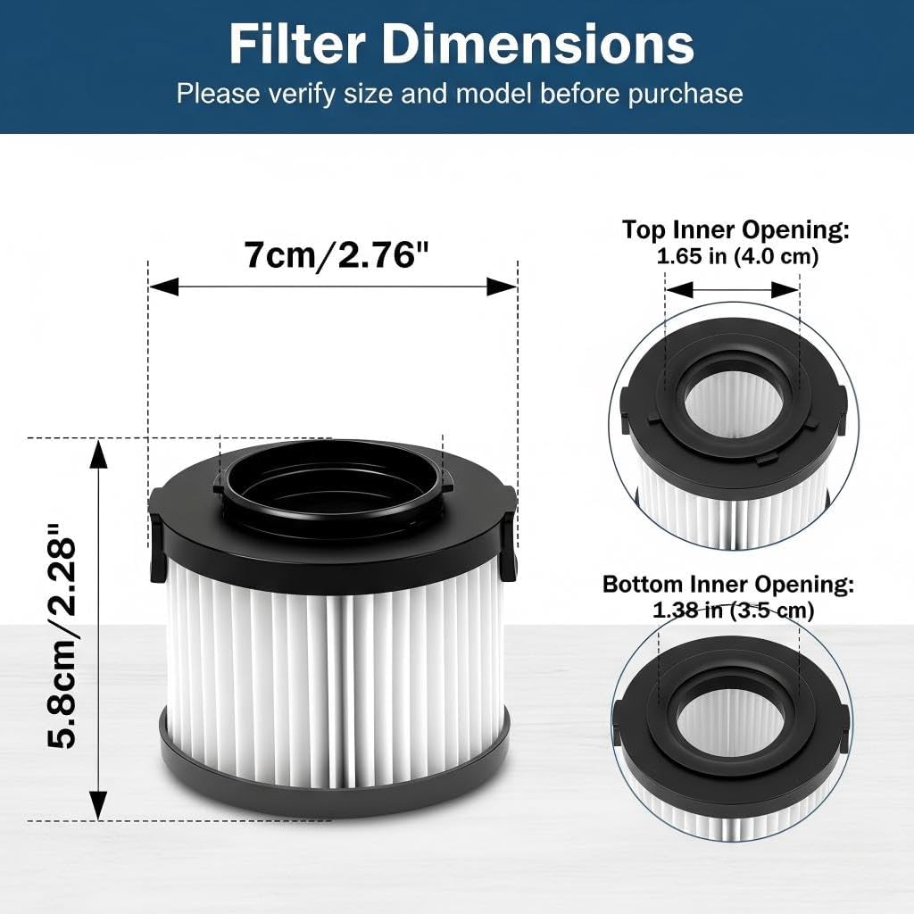4-Pack SF65 Replacement HEPA Vacuum Filters for Simplicity S65, S65S, S65D, S65P Cordless Stick & Handheld Vacuum Cleaner, Washable & Reusable Vacuum Filter Replacements