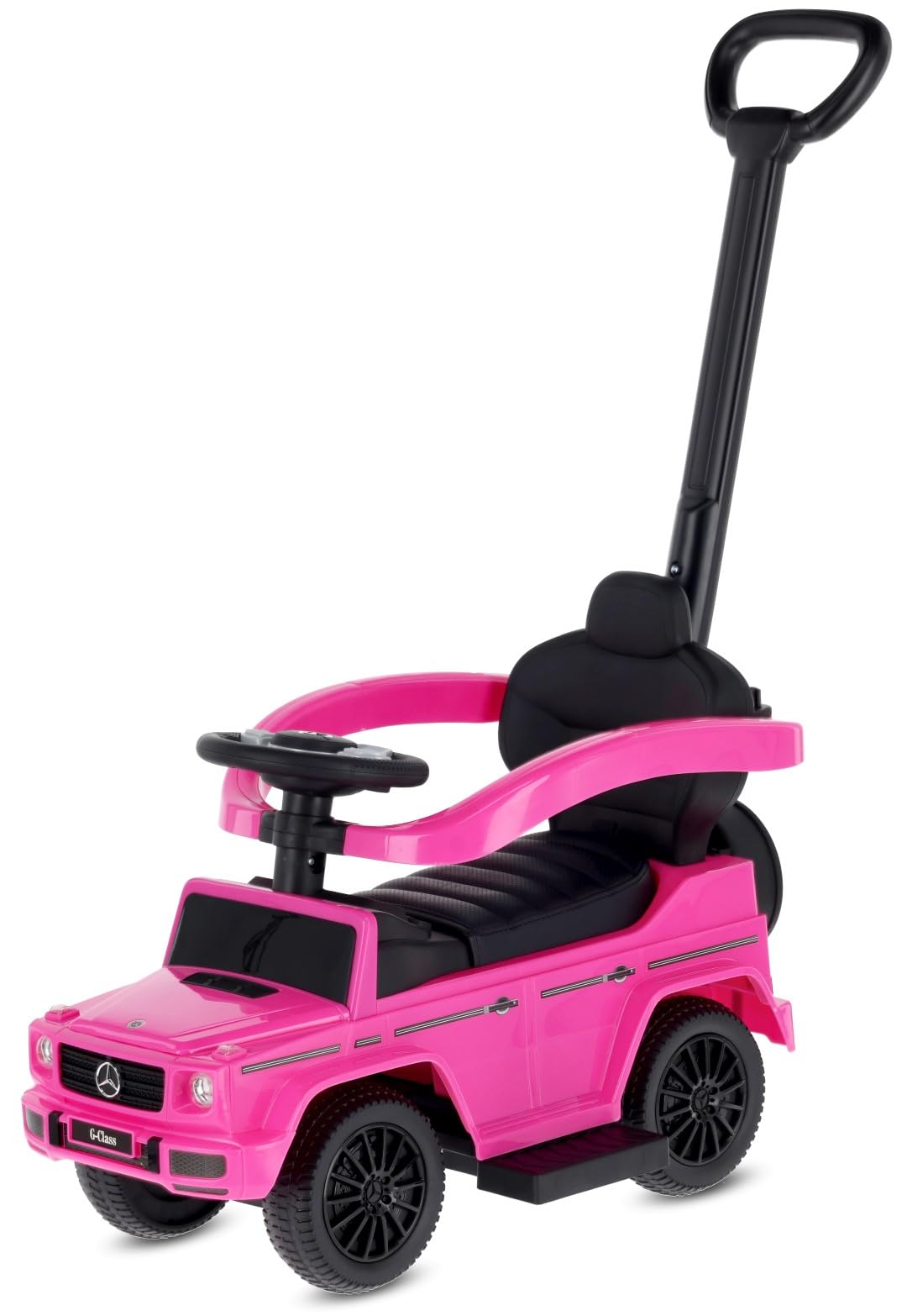 SUN BABY Mercedes-Benz G Correpasillos Andador Desde 12 Meses con Empujador para Niños, Ruedas de Goma TPE, Barra de Seguridad, Reposapiés Retráctiles, Volante con Sonidos - Rosa