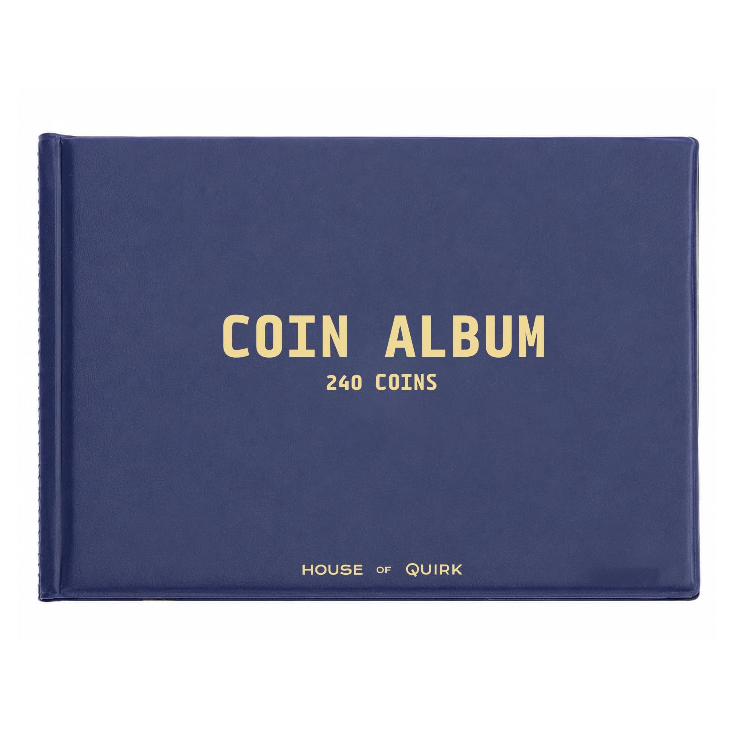 House of Quirk 240 Pockets Coin Holder Collection Coin Storage Album Book for Collectors, Money Penny Pocket (Blue), Small