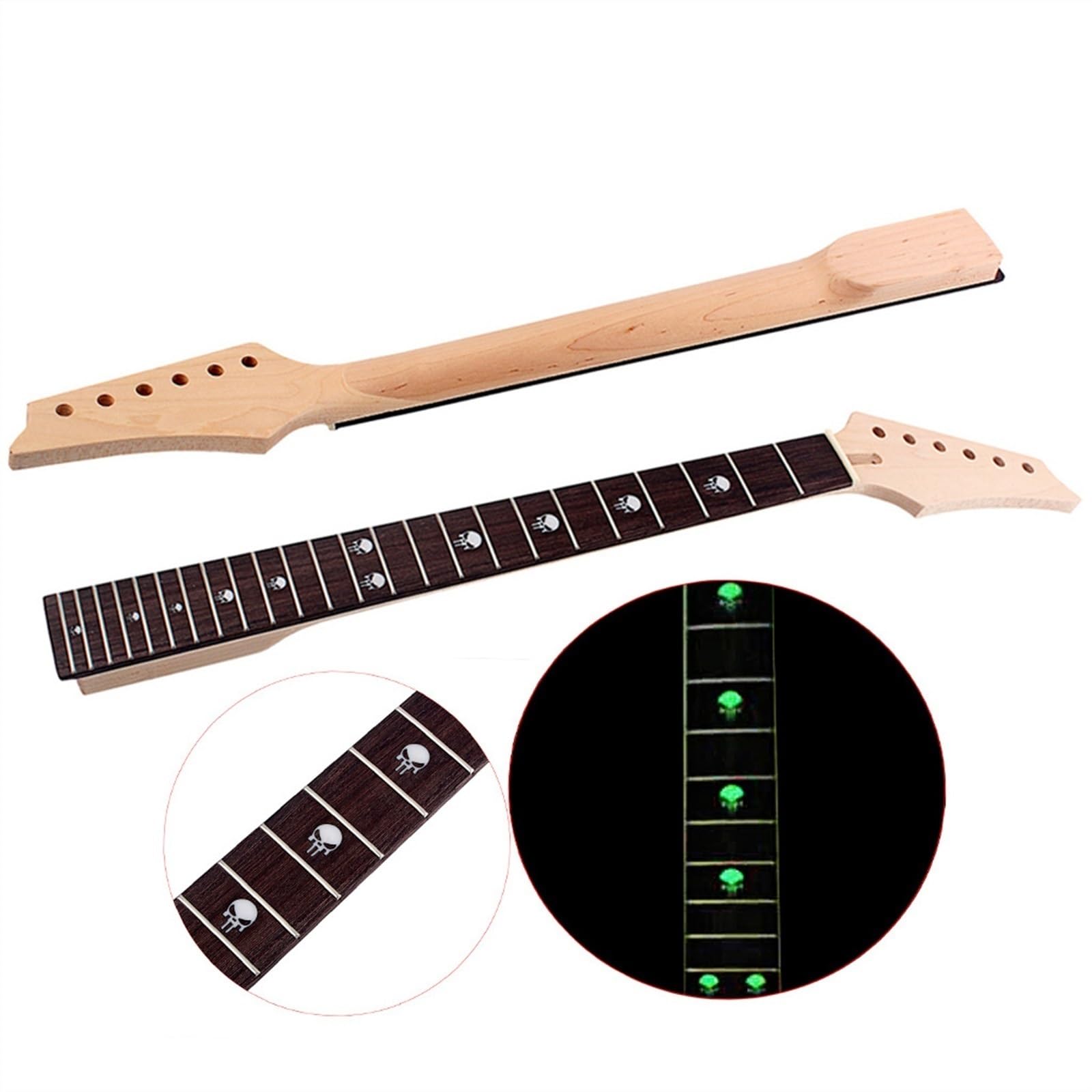 Gitara Szyja 24 Progi TrójkąTny Uchwyt Kreatywność świecący Punkt Dźwięku Klon Szyjka Do Gitary Elektrycznej Główka Wiosła Niedokończone Części Szyja Gitarowa