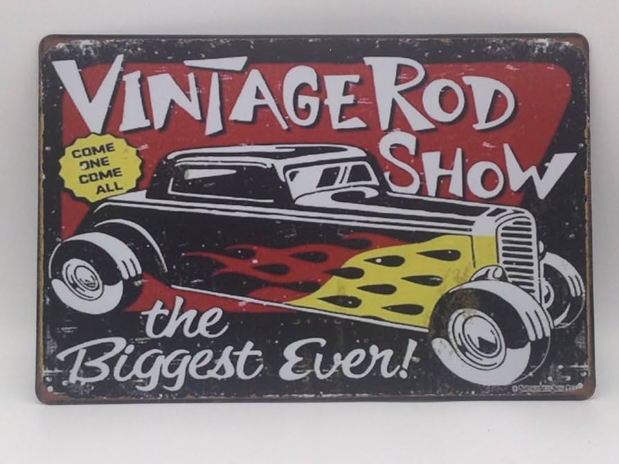 Amazon.co.jp: ヴィンテージ ロッド ショー 金属製 メタルサイン