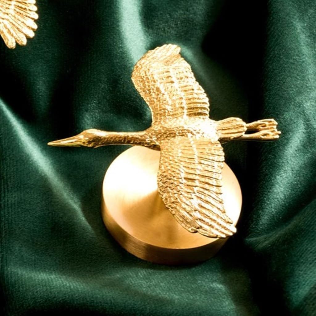 Brass Hook Crane Sculpture Decorative Towel Hook Coat Hat Hooks Wall Hooks Multi-Functional Hook Utility Hooks(1 PC), Size